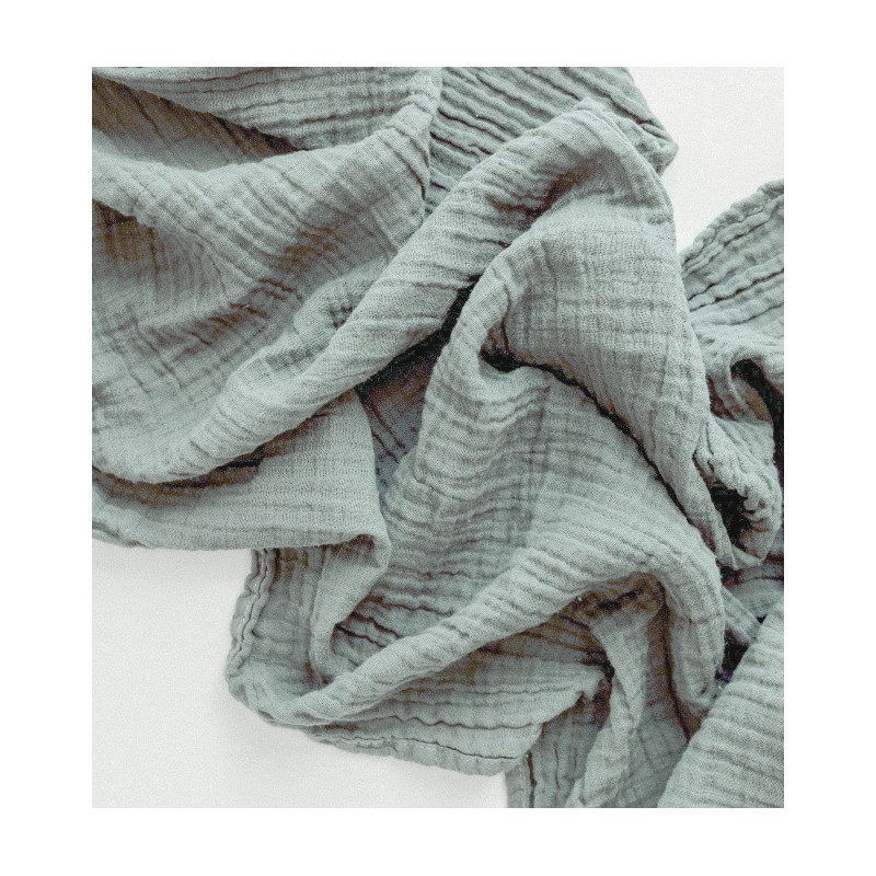 Serviette Vert De Gris Gaze De Coton 40x40